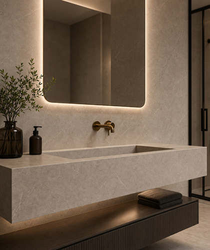 Gres wielkoformatowy / Salon reprezentacyjny